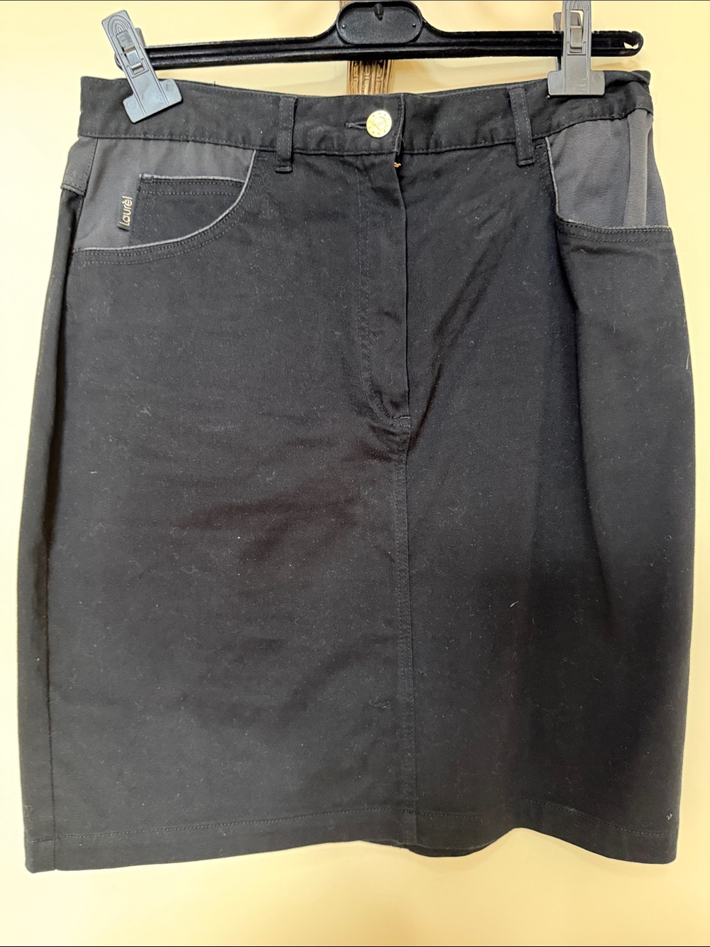 Women's Black Denim 5 pocket skirt